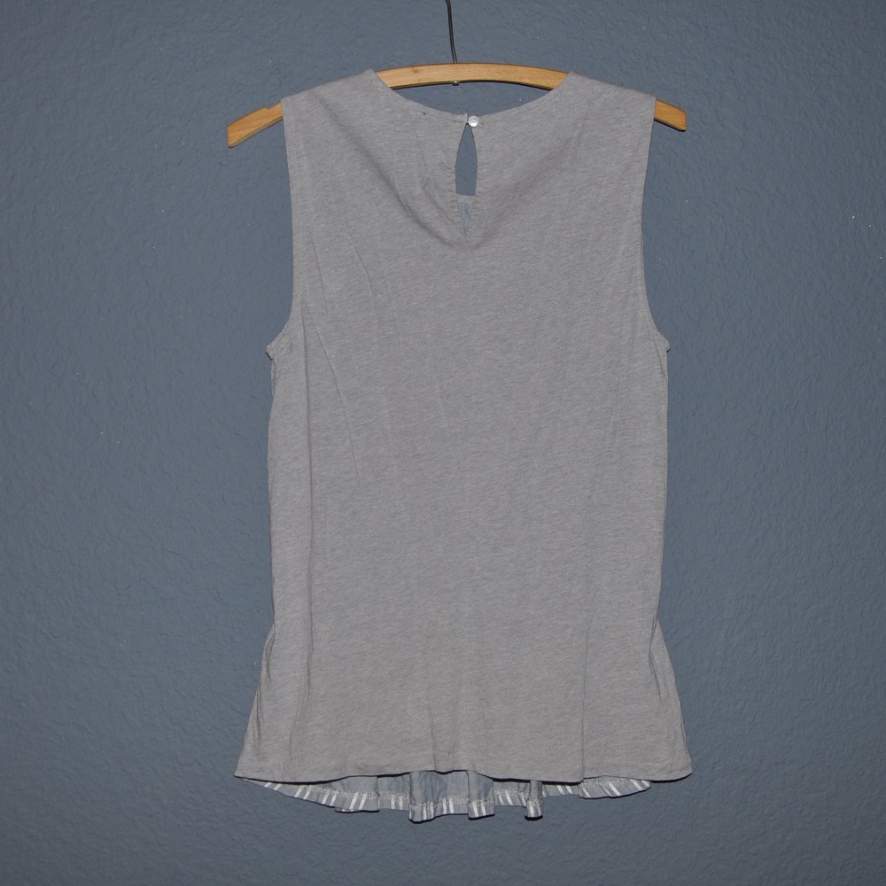 J.CREW Blue+Gray Striped Cinched Tank Top [D5] - Picture 4 of 8